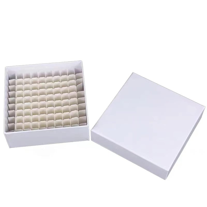 Scienfocus lab Cardboard Freezer Box - White/81 Place,Water and Ice Resistant Coating,For storing 1.5-2.0 mL cryovials(Pack of 12) - Image 1